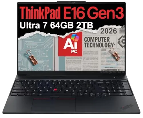 Lenovo ThinkPad E16 Gen 3 Business AI PC ノートパソコン (16インチ FHD+ アンチグレア、Intel 16-Core Ultra 7 255H (> i9-13900H)、64GB DDR5 RAM、2TB S
