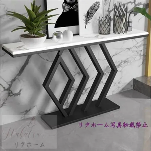 A23709 高級人造大理石サイドテーブル 電話台 コンソールテーブル 花台 玄関テーブル アンティーク調デザイン 幅100cm