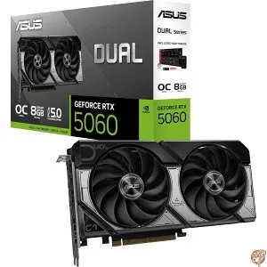 【5日最大1500円クーポン】ASUS Dual GeForce RTX 5060 8GB GDDR7 OC Edition DUAL-RTX5060-O8G。