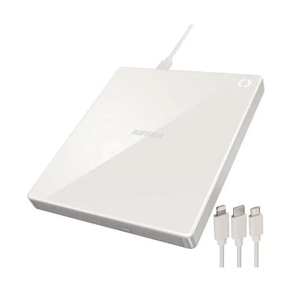 バッファロー スマートフォン用CDレコーダー「ラクレコ」 ケーブルモデル RR-C1-WH 1個