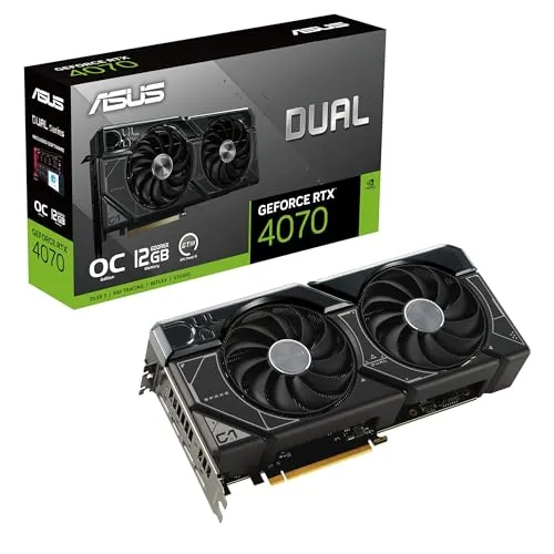 ASUS Dual GeForce RTX 4070 OC Edition 12GB GDDR6X IP5X Auto-Extreme Technology、144時間検証プログラム、HDMI 2.1a、DP 1.4a、ブラック (DUAL-RTX4070