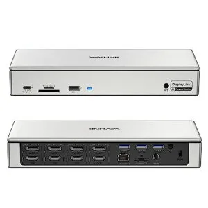 USBCユニバーサルドック4K@60Hzクアッドディスプレイ、4モニタードッキングステーション100Wホスト充電、4XHDMI、4XDP、Thunderbolt3/4、Windows、Mac対応(2.5G