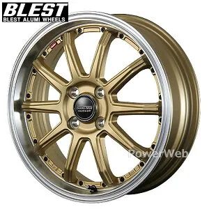 BLEST BAHNS TECH S10-DP 16インチ 6.0J PCD:100 穴数:4 inset:48 セミグロスゴールド (ブレスト バーンズテック S10DP) [ホイール4本セット]