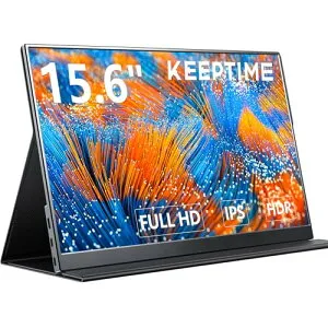 KEEPTIME モバイルモニター 15.6インチ 1920*1080 モバイルディスプレイ ポータブルモニター IPS液晶パネル 非光沢画面 薄型 軽量 マグネット保護カバー付き USB Type-C ミニHDMI PS4/XBOX/Switch/PC/Macなど対