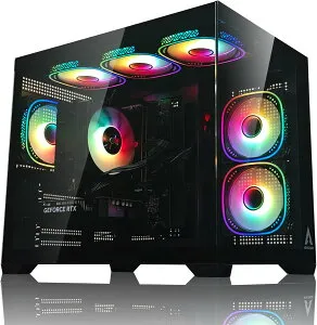 【NEWLEAGUE】 ゲーミングパソコン Ryzen 7 5700X / RTX5070 / メモリ32GB / NVMe SSD 2TB / Windows11Pro / WPS Office ミドルタワー デスクトップ パソコン