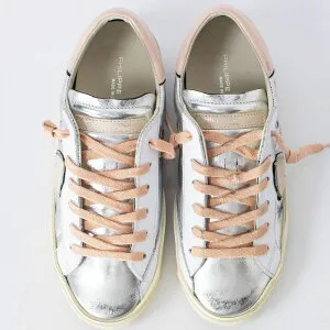 イタリア製 フィリップモデル レディース スニーカー シルバー レザー スニーカー おしゃれ 革 スニーカー メタリック PHILIPPE MODEL PARIS PRSX 本革 軽量 パリスエックス 高級 フランス ブランド