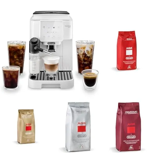 【セット買い】デロンギ 全自動コーヒーマシン マグニフィカスタート ECAM22062W ムセッティコーヒー豆セット