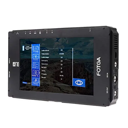 Foto4easy A70TL 7インチオンカメラフィールドモニター フルHD 1920x1080 IPS、3D LUT、HDMI 4K入出力、デジタル一眼レフカメラ用デュアルNP-Fバッテリーマウント