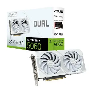 ASUS Dual GeForce RTX 5060 White Edition 8GB GDDR7 ビデオカード DUAL-RTX5060-O8G-WHITE 国内正規代理店品