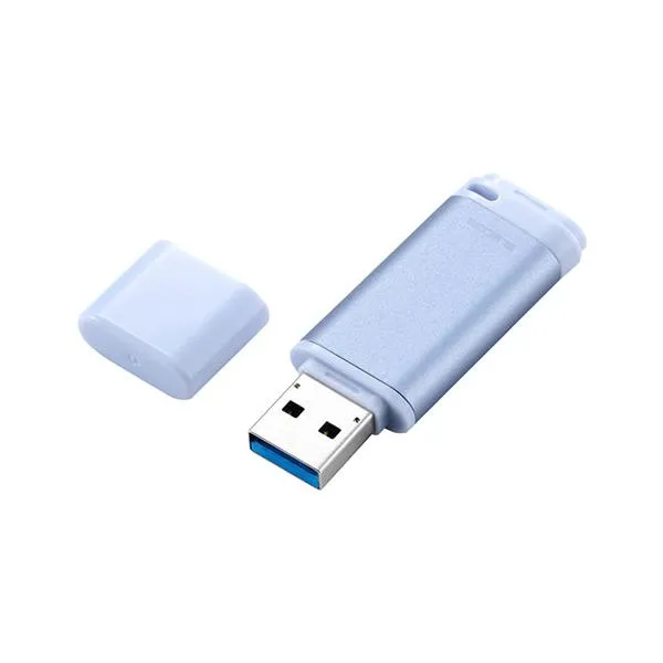 キャップ式 USB 5Gbps USBメモリ 128GB ブルー 取り寄せ商品