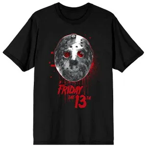 アニメキャラクター メンズ トップス Tシャツ Licensed Character Men's Jason Mask Friday The 13th Tee Black ブラック