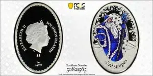 2020 FATHER FROST 1 オンス シルバー プルーフ コイン $5 ソロモン諸島 - PCGS PR69DCAM