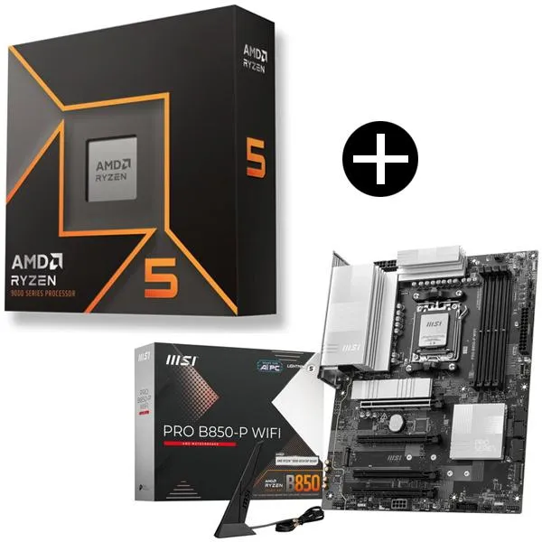 AMD Ryzen 5 9600X W/O Cooler WOF (6C/12T、3.9GHz、65W) CPU + MSI PRO B850-P WIFI ATXマザーボード セット