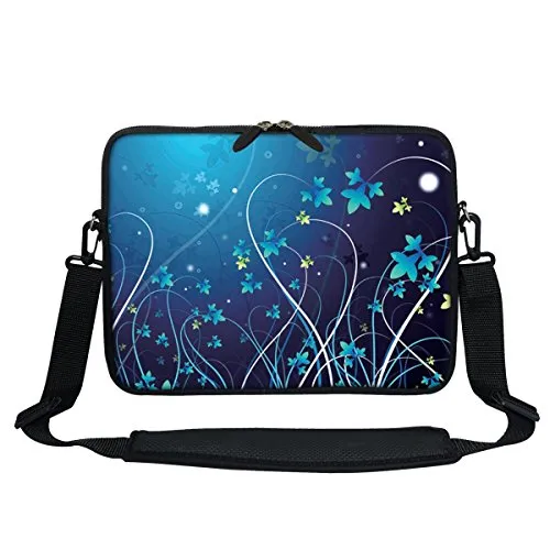 Meffort Inc 13 13.3インチネオプレンLaptop / Ultrabook/Chromebookバッグキャリースリーブ隠しハンドルと調節可能なショルダーストラップ 13.3 Inches FStrap1407