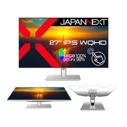 タッチパネル対応液晶ディスプレイ 27型/2560×1440/HDMI、DP、USB-C×1/ホワイト/スピーカー有/2年保証