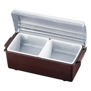 コンジメントディスペンサー ワイド 4740 2ヶ入 ブラウン [ 幅:350 x 奥行:165 x H155mm ] [ 保存容器 ] | カスターセット 調味料入 卓上 薬味入 調理器具 キッチン 台所 プレゼント ギフト 結婚祝い 内