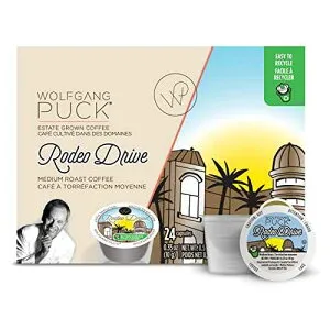 Wolfgang Puck コーヒー シングルサーブ カプセル、ミディアム ロースト、キューリグ K カップ ブルワー、ロデオ ドライブに対応、24 個 (1 個パック) Wolfgang Puck Coffee Single Serve Capsules, Medium Roast, Co