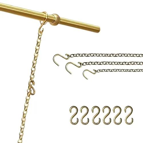 ピクチャーレール 吊り下げレール 真鍮製スライドチェーンシステム、絵画、アート作品、写真、ミラー用ギュリーレール、 フックチェーン高さ調節可能 真鍮製ギャラリートラックシステム、複数額縁・絵画・ポスター用壁取り付け(1.70m (66.9in))