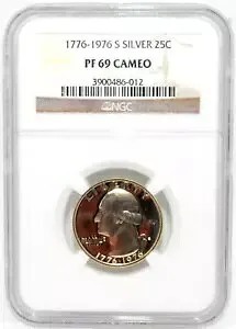 1776-1976 S 25C ワシントン クォーター バイセンテニアル シルバー プルーフ - NGC PF69 カメオ