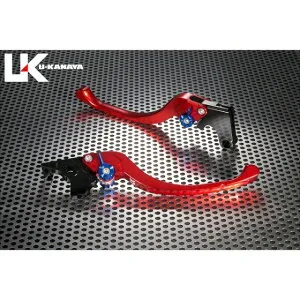 U-KANAYA ツーリングタイプ アルミ削り出しビレットレバー（レバーカラー：レッド） カラー 調整アジャスター：シルバー YA015-019-0805-03 ユーカナヤ レバー YZF-R6