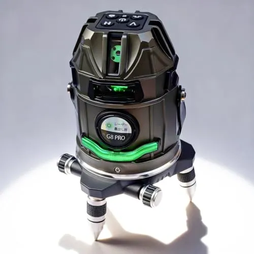 【SINCONTOOLS】Model-G8 傾斜機能 フルライン 全方位 シャープ製発光ダイオード 高級電子整準 8ライン グリーン レーザー 墨出し器 光学測定器 4方向大矩ライン照射 自動補正機能 水平垂直 高精度 高輝度 屋外受光器モデル対応 墨つぼ
