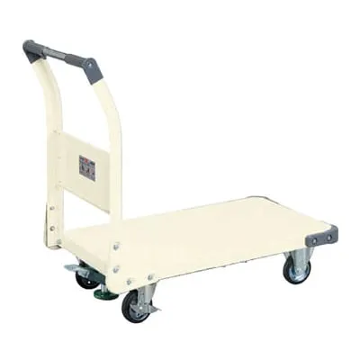 サカエ 特製四輪車 300kgタイプ フロアストッパー付き 幅855×奥行480×高さ855mm TAN-22FI