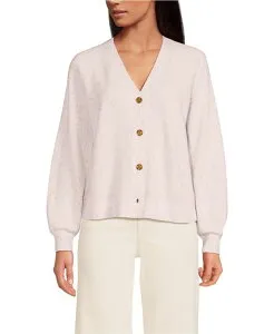 ランズエンド レディース アウター ニット・セーター カーディガン Lands' End Women's Cashmere Cardigan Ivory confetti donegal アイボリー