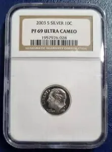 2003 S ルーズベルト ダイム シルバー プルーフ 10c NGC PF69 ウルトラ カメオ #79980
