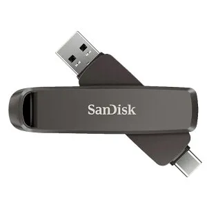 ポータブルSSD 1TB USB-A/USB-C両対応 SanDisk サンディスク Extreme PRO Dual Drive 回転式 USB3.2 Gen2 R:1000MB/s W:900MB/s メタル筐体 海外リテール SDDDE1-1T00-G46 ◆コ