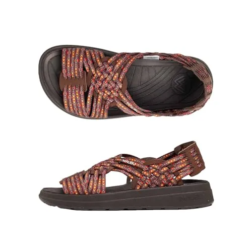 [マリブサンダルズ] CANYON POLYESTER キャニオン ワラチサンダル ユニセックス MS060 DARK BROWN NATIVE/BISON BROWN US 7.0（24.5～25.0cm）