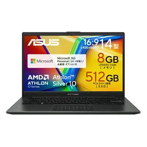 ASUS｜エイスース ノートパソコン Vivobook Go 14 ミックスブラック E1404FA-A8512BWS [14.0型 /Windows11 Home /AMD Athlon /メモリ：8GB /SSD：512GB /M365 (24か月) or Office 選択可能 /2026年4月モデル]
