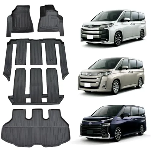 REJEEKAR トヨタ 新型ノア ヴォクシー 90系 フロアマット＆ラゲッジマット 7人乗り ハイブリッド/ガソリン専用車専用 TPE素材使用 マット 滑り防止 防水 耐摩耗 お手入れ簡単 NOAH VOXY 90系 ヴォクシー ノア 3Dフロアマット