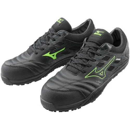 [資材プラス] ミズノ mizuno 安全靴 オールマイティTD2 11L 【F1GA2300】 09：ブラック×グリーン 25.0cm