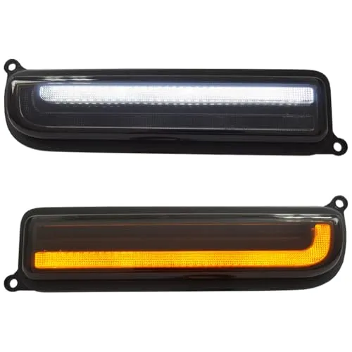 ファクトリーダイレクト LEDウインカー&DRLデイライト ll-je-fwf-sm01 (シーケンシャル点灯 スモークレンズ) Cherokee チェロキー (XJ後期 1997-2001 H09-H13) フロントウインカー&デイライト