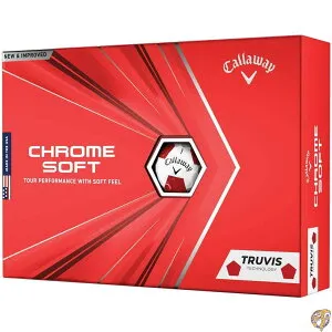 【5日最大1500円クーポン】キャロウェイ 2020 CHROME SOFT TRUVIS クロムソフト トゥルービス ホワイト×レッド ゴルフボール 1ダース USA直輸入品 2020年モデル