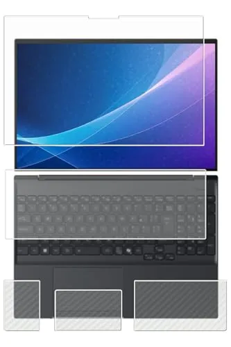 [4点セット(画面+パームレスト+タッチパッド+キーボードカバー)] ClearView Fujitsu FMV Note A A79-L1 WA4-L1 2026年モデル Ver.2 16インチ用 [防指紋 クリア] 液晶 保護 フィルム＋カーボン調 保