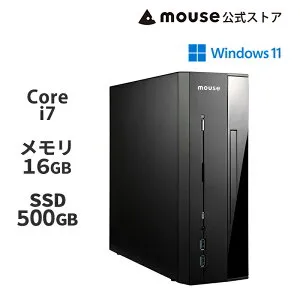 【エントリーでポイント10倍★4/24 20時～】【3年保証・国内生産・公式】デスクトップ パソコン 新品 mouse SH-I7U01 Windows 11 Core i7 14700 16GB メモリ 500GB SSD Office付き マウスコンピューター ※2025/11/