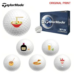 【オリジナルマークプリントボール(納期2-3日)】テーラーメイド 2026 TP5 ストライプ ゴルフボール 1ダース(12球) 2026年モデル お酒・食べ物 マーク入り
