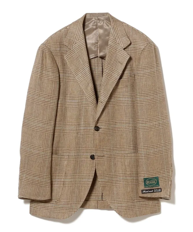 HANDMADE MAGEE リネン グレンプレイド ジャケット ジャケット MEN BROWN 50