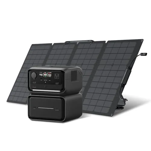 EcoFlow RIVER 3 Max Plus ポータブル電源 ソーラーパネル60W 1枚太陽光発電セット858Wh容量 GaN採用 UPS機能10ms EB単体使用でき リン酸鉄リチウム電池 長寿命 AC定格600W 30dB静音 X-guard電池保