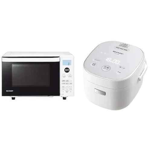 【セット買い】シャープ(SHARP) オーブンレンジ 18L フラット ヘルツフリー 一人暮らし ホワイト RE-SS7A-W + シャープ 炊飯器 3合 一人暮らし マイコン パン調理機能 ホワイト KSCF05BW KS-CF05B-W