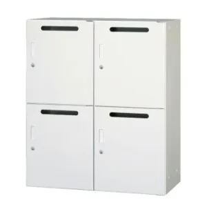 壁面収納家具/D:400・ホワイトタイプ パーソナル収納庫 投入口付 シリンダー錠 固定棚4枚付 ALPSホワイト色 COM-UALP4-W11 家具/収納 オフィス収納