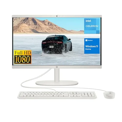 HP 2022 Newest All-in-One Desktop, 21.5" FHD Display, Intel Celeron J4025 Processor, 8GB RAM, 256GB PCIe SSD, Webcam, WiFi, HDMI
