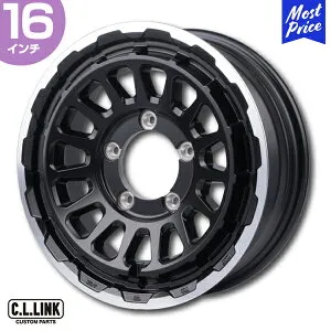 シーエルリンク ジムニー UNIONRIM HR 16インチ 5.5J +20 5-139.7 ホイール1本 MB/MC | C.L.LINK CLLINK アルミホイール ブラック マットクリア ビンテージスタイル JB64