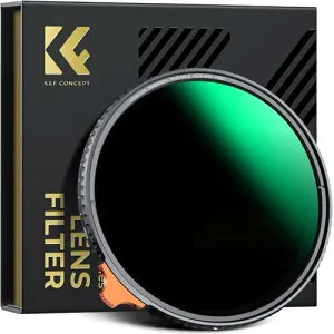 K&F Concept 72mm 超低反射ND2-400 可変NDフィルター 減光量調整 9段階調節可能 超低反射0.1% 光学ガラス 28層コーティング 撥水撥油キズ防止 動画撮影に最適（Nano-Xcel）