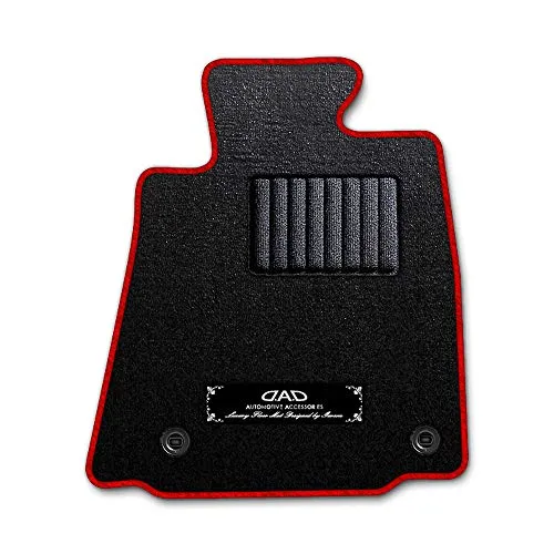DAD ギャルソン D.A.D エグゼクティブ フロアマット SUZUKI (スズキ) WAGON-R ワゴンR 型式: CT21S/51S/CV21S/51S 1台分 GARSON エレガントデザインブラック/オーバーロック(ふちどり)カラー : レッド