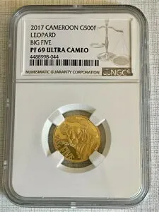 カメルーン 2017年 レオパード ビッグファイブ 500フラン 1/10オンス ゴールド NGC PF69 UC SKU#6874