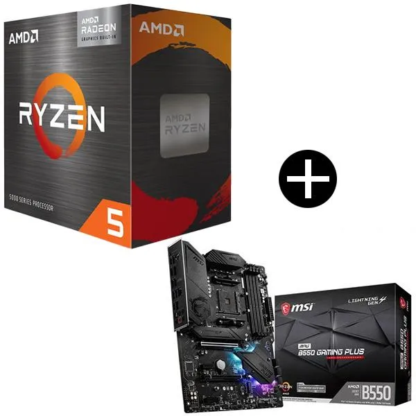 AMD Ryzen 5 5500GT BOX With Wraith Stealth Cooler CPU + MSI MPG B550 GAMING PLUS ATXマザーボード(AMD B550チップセット搭載) セット