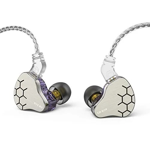 Kinboofi KBEAR Lark in Ear Monitor 1BA 1DD、デュアルドライバーHiFiイヤホンヘッドホン、ミュージシャン教会用2ピンケーブル付き(ラークモーブ、マイクなし)……