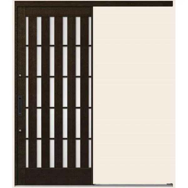 花伝 K6 一筋片引き戸 ランマなし 94型 板子格子 16919 W：1,692mm × H：1,964mm 玄関引戸 LIXIL リクシル TOSTEM トステム